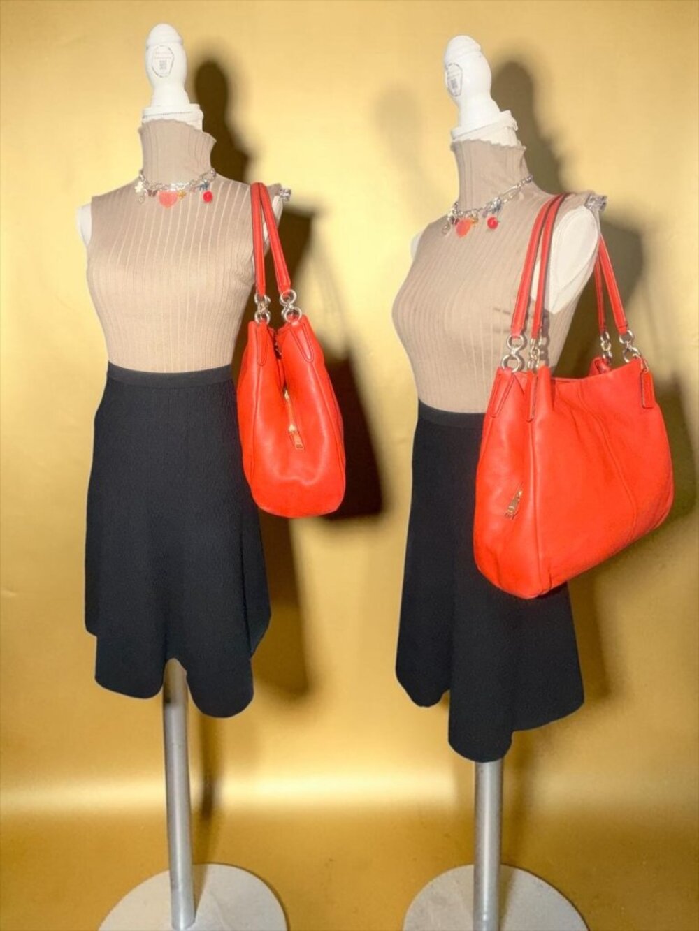 Coach Madison Phoebe Hobo F35723 Carmine Red Pebbled Leather Brass Shoulder Bag - Picture 3 of 10